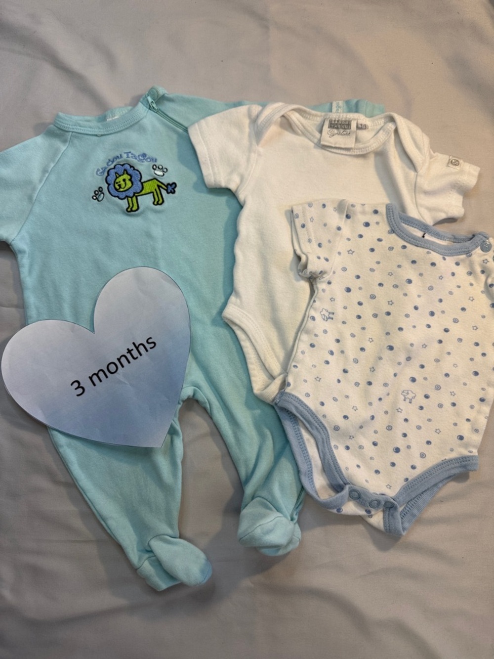 🌸 Gagou Tagou - 3 piece baby set. Size 3 months